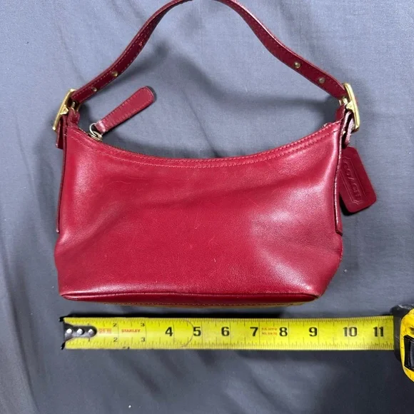 Coach Cherry Red Leather Shoulder Bag G0027 - Picture 7 of 8